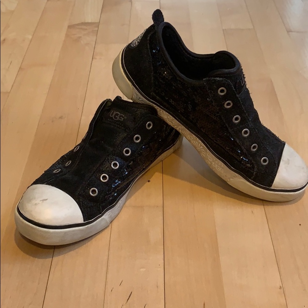 Ugg black sequin & suede Laela slip in sneakers